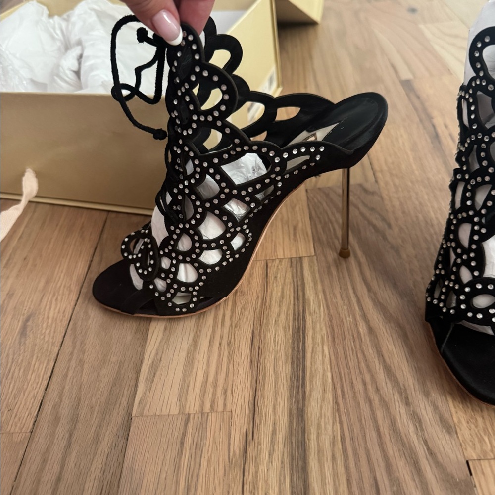 Sophia Webster Mila crystal-embellished suede sandals size 37